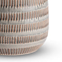 Close-up of the Marilyn Vase’s gray ceramic surface
