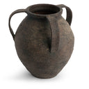 Maureen Vase in handmade brown ceramic, seen from above