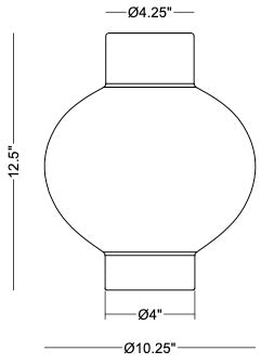 Technical drawing: Piper Small Vase