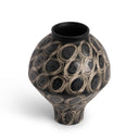 Tessa Vase in black ceramic, seen from above