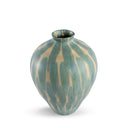 Xavier Vase in blue-green and sand ceramic, seen from above
